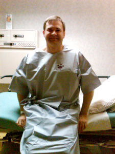 me at the hospital just before my fourth hernia surgery